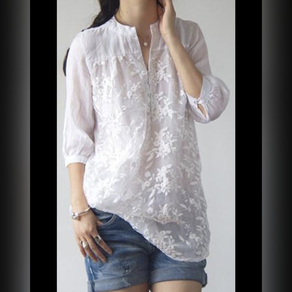 Zanzea Cotton Womens Sz 5XL Floral  Embroidered Cruise Beachy‎ Boho Gypsy Cruise